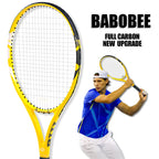 BaboBee 100% Full Carbon Fibre Premium Professional Tennis Racket Free Bag & Overgrip, 55-65lbs Threaded, Ultra-light 265±5g