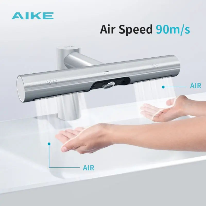 AIKE 2-in-1 Automatic Sensor Tap Hand Dryer Stainless Steel Integrated Basin Faucet High Speed Air Hand Drying Device AK7120 Ürün ana görseli