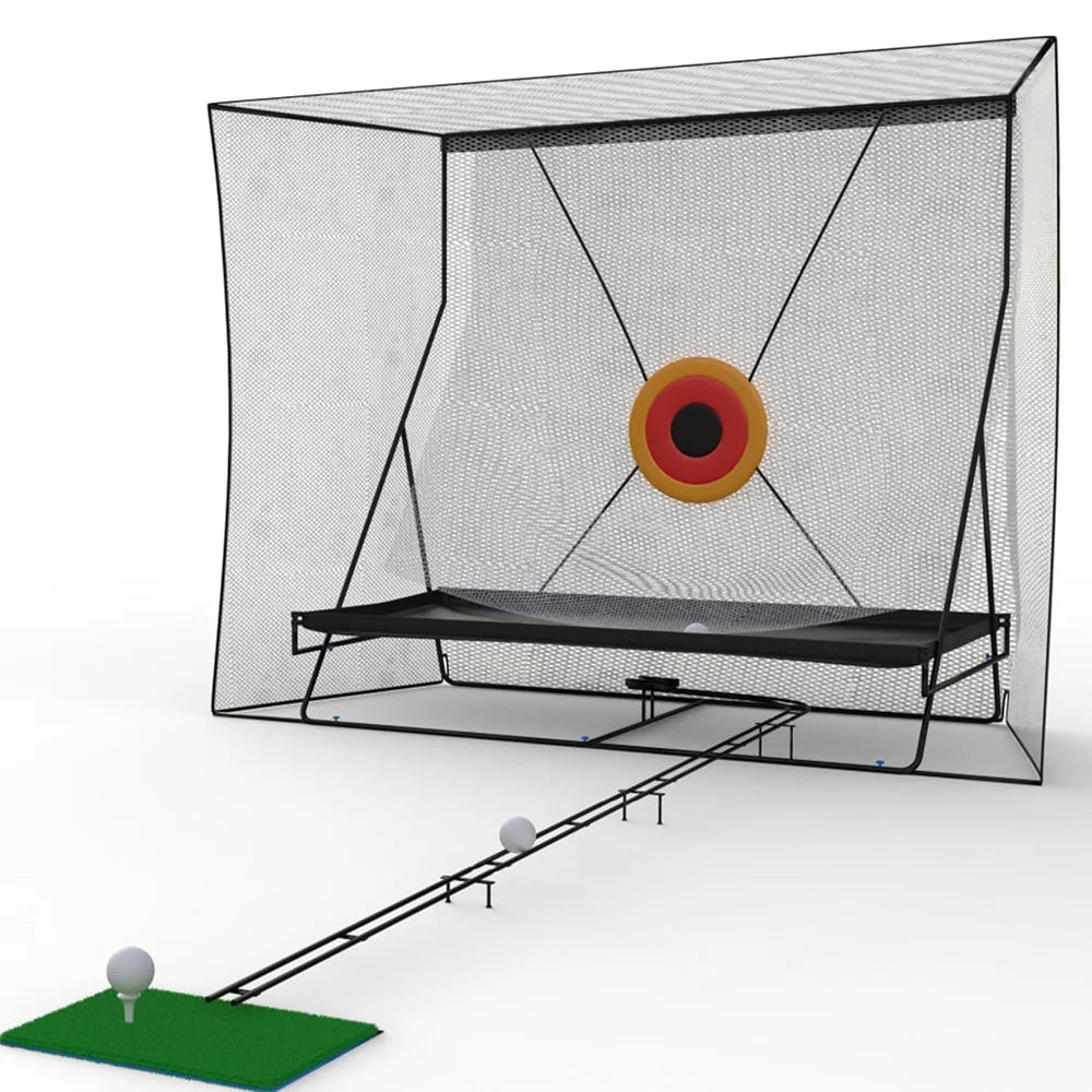 3x2.4m Golf Practice Net Automatic Ball Return Heavy Duty Hitting Net With Noise Reduction Target For Indoor Garden Training