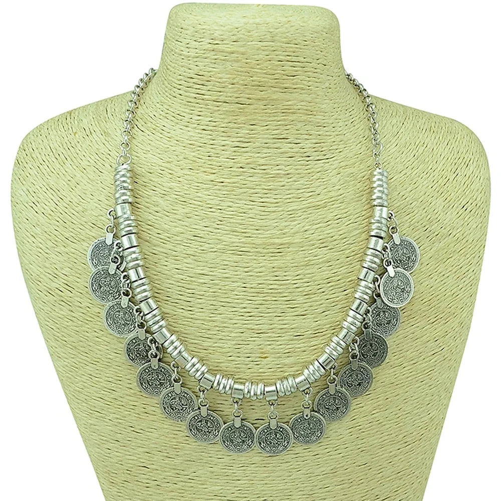 Multi-style Vintage Coin Choker Necklace for Women Boho Afghan Ethnic Gypsy Native Tribal Dress Turkish Pakistan Indian Jewelry