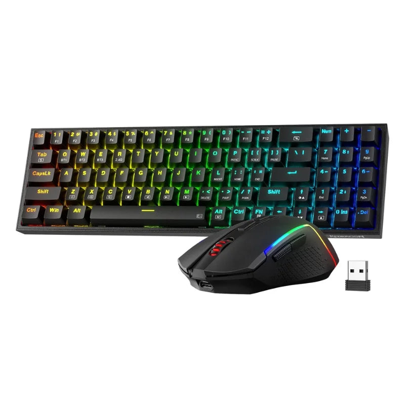 Redragon BS136 Gaming Keyboard & Mouse Combo, 75% K628 Tri-Mode Wireless RGB Mechanical Keyboard and 7200 DPI Gamer Mouse Bundle Ürün ana görseli