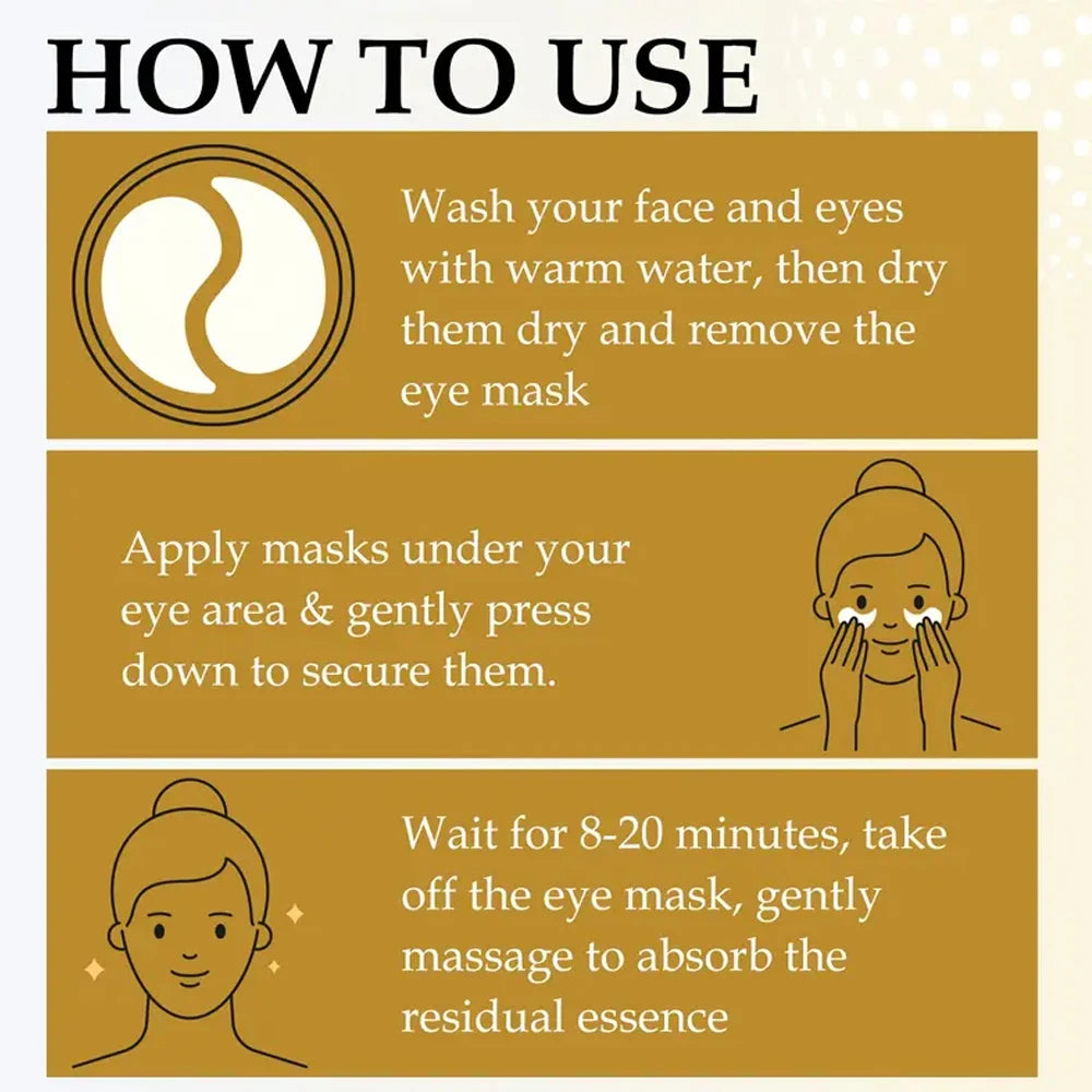 Collagen eye mask, deep moisturizing, firming the skin around the eyes, eye care, anti-aging skincare, making the skin younger