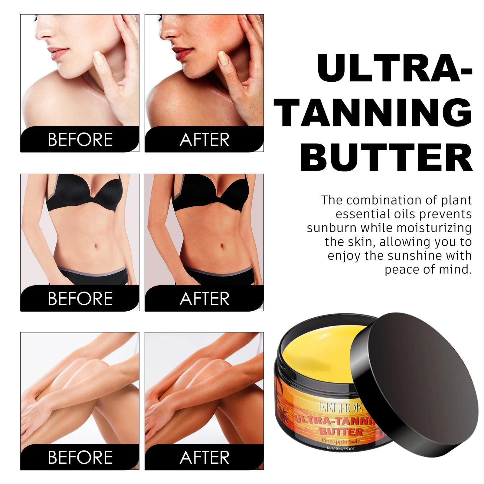 Tanning Gel for Deep Bronze Glow with Coconut Oil and Carrot Seed Oil for Outdoor Tanning to get Sun Kissed Skin Deep Hydration