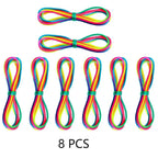 Rainbow Cats Cradle String 1.6M/63 Inch Long Rainbow Colourful Finger Rope Chinese Finger String Games Toy for Kids