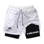 Running Shorts Men Fitness Gym Training 2-in-1 Sports Compression Fashion Quick Dry Workout Harajuku Jogging Double Deck Summer
