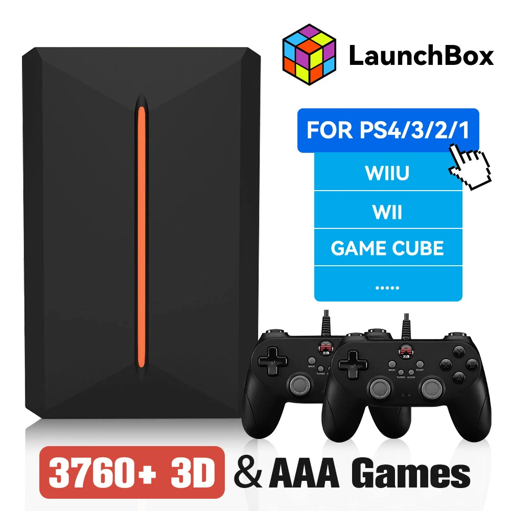 3760+ 3D/AAA Games for PS4/PS3/PS2/Switch/WII/WIIU/N64/DC etc Portable 500GB Launchbox External Gaming Hard Drive for Windows PC Ürün ana görseli
