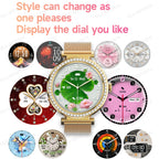 Fashion Zircon Smart Watch 1.46" AMOLED Screen 5.4 Bluetooth Call Heart Rate Temperature Monitoring Women Smartwatch Pedometer