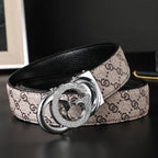 New luxury brand men's leather belt, 3.4 cm width, high-quality belt for women, women's belt design