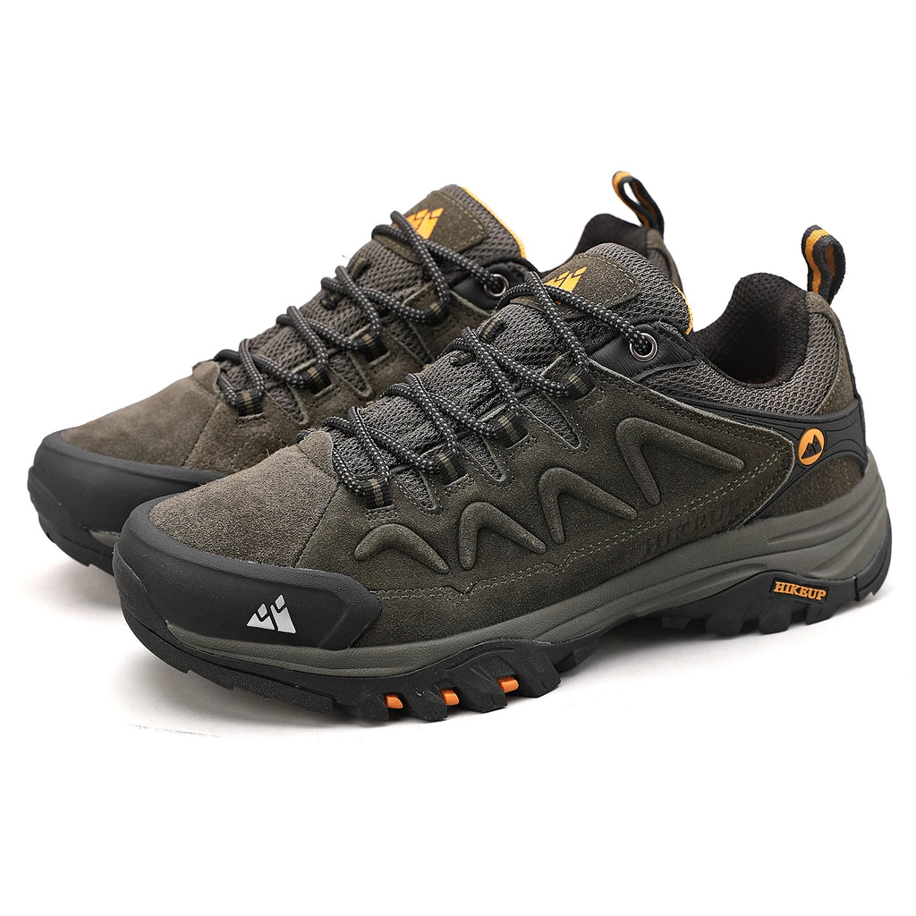 HIKEUP Leather Men Shoes for Men's Casual Shoes Fashion Waterproof Winter Luxury Designer Brand Work Boots Man Non-slip Sneakers