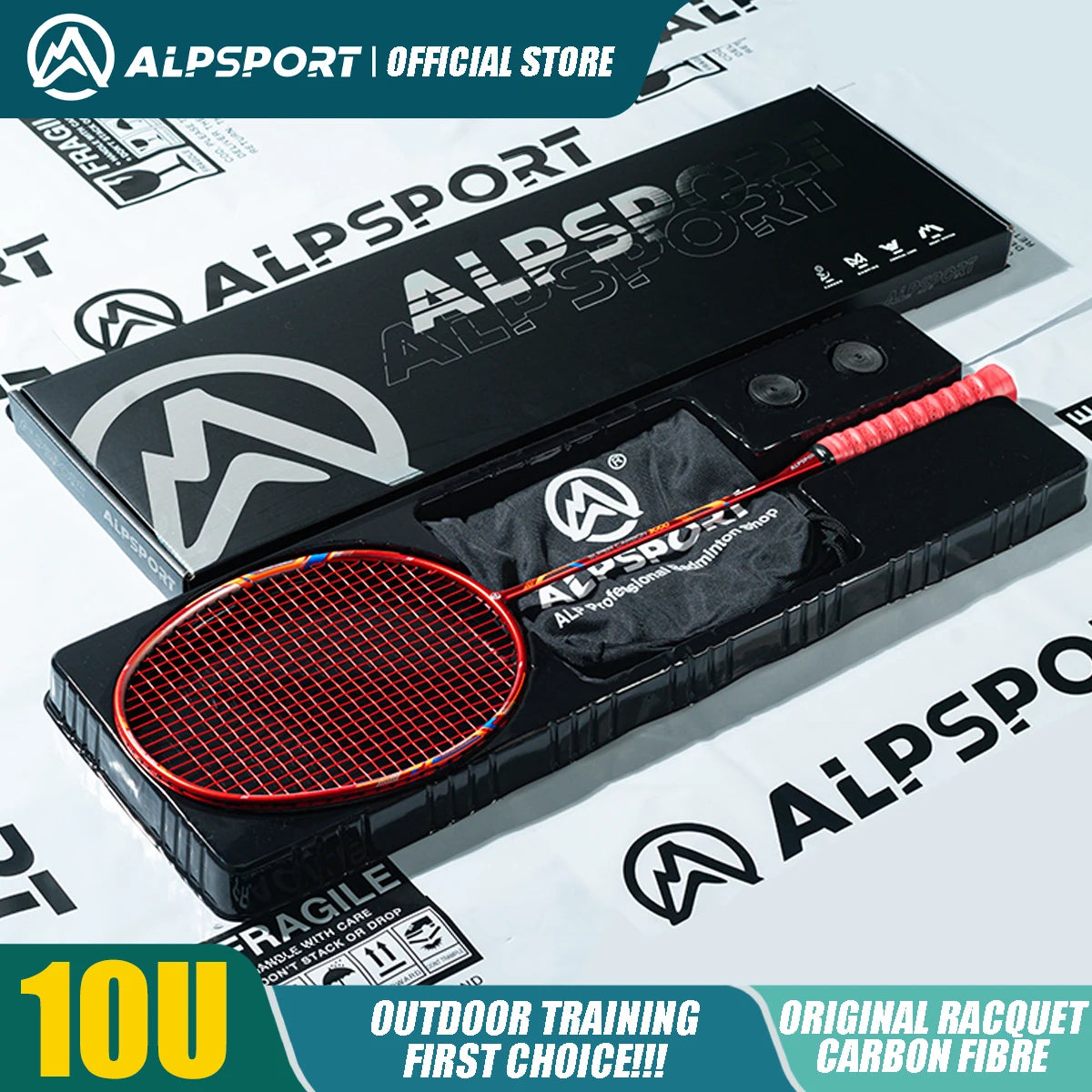 ALP GJ 10U Ultralight 52g T800 Bow And Arrow Badminton Racket Authentic Tensile Force 13kg Outdoor Sports Carbon Fiber Titanium
