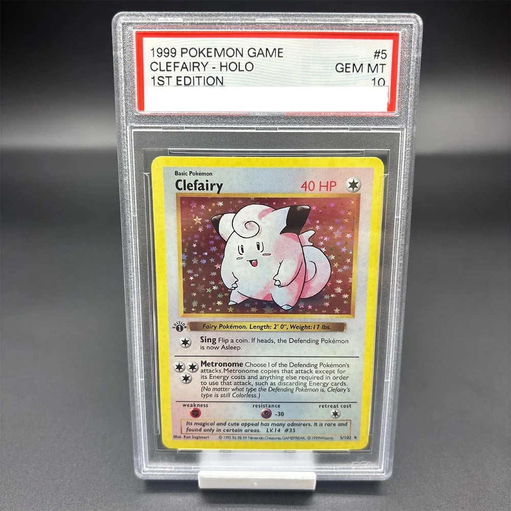 DIY 1999 PTCG GAME English Version 1ST EDITION CHARIZARD BLASTOISE Collection Card 10Points Rating Card Anime Game Card Gift Toy