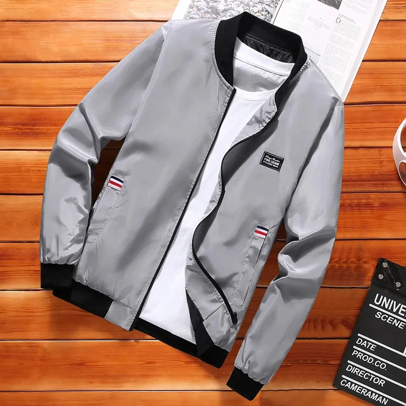 Men's Lightweight Windbreaker Spring Autumn Jacket Coat Men's Windproof Outdoor Casual Stylish Zipper Pocket Jacket Ürün ana görseli