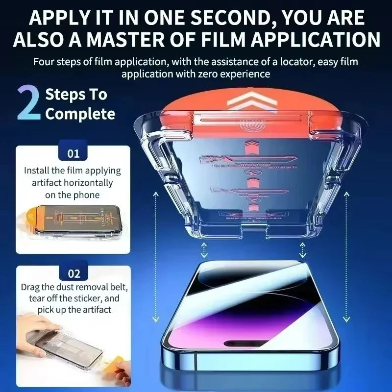 Privacy Screen Protector For iPhone 17 Pro Max 16E Air 16 11 14 13 12 Mini 15 X XR XS Dust Free Installation Anti-spy Glass Film