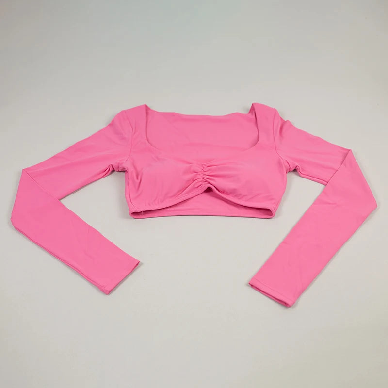 Quick Drying Breathable Short Yoga Sexy Clothes For Women Nude Feeling Fitness Tops Slim Fit Exercise Running Clothes