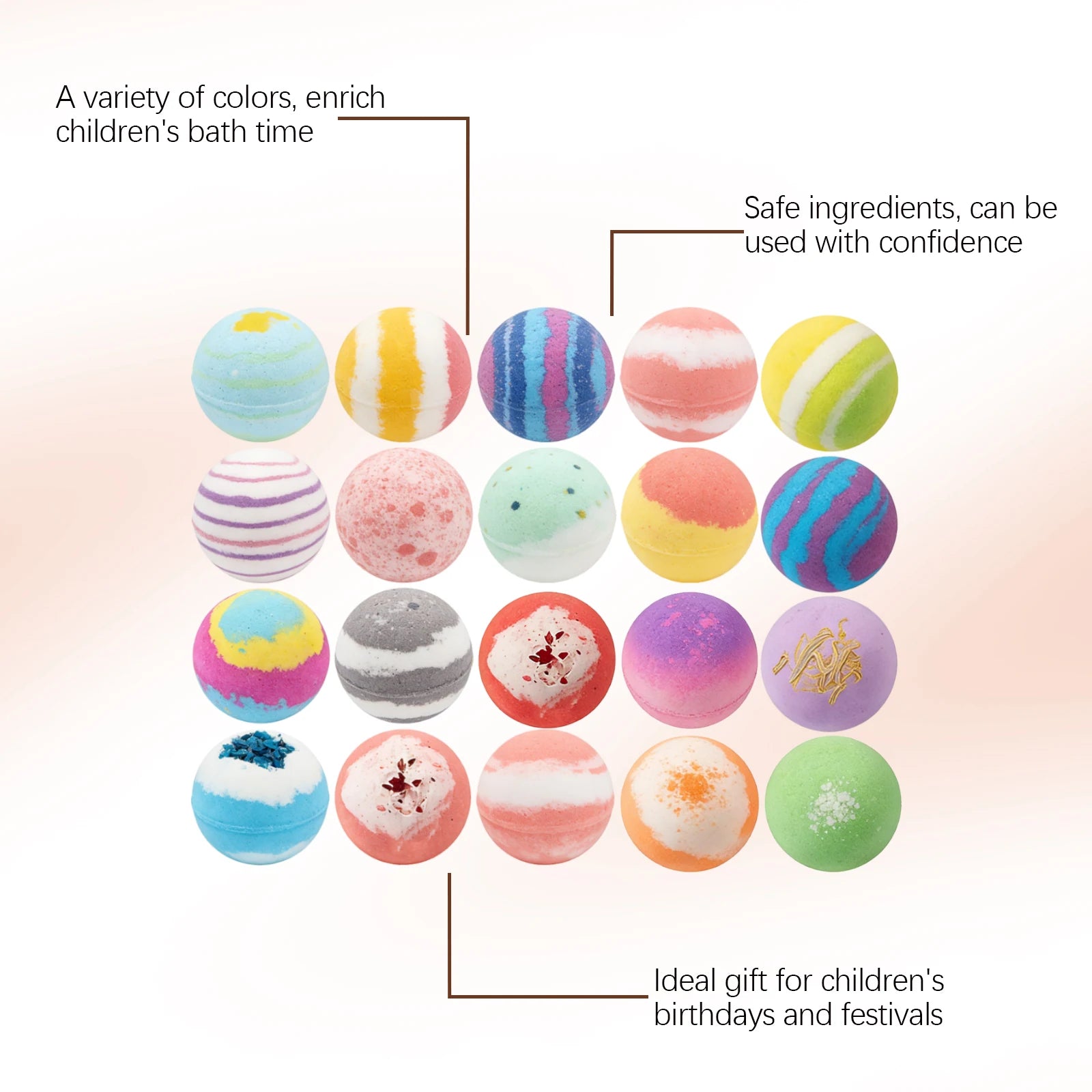 16pcs Bath Bombs Set For Kids Handmade Natural Mega Bubbles Surprise Funny Skin Friendly Bubble Bathing Kit Ocean Toys Gift