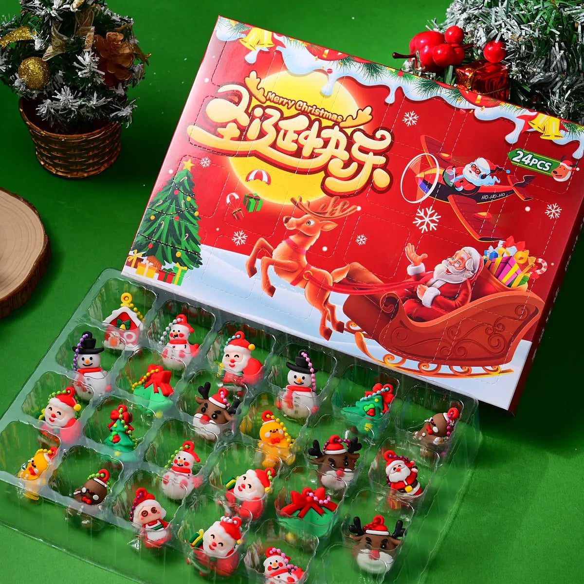 Explosive 24-HOLE Christmas Gift Set Christmas Students Cartoon Toys Creative Blind Box Ürün ana görseli