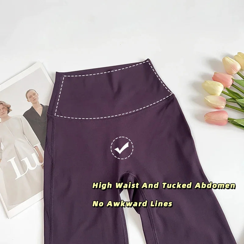 Women's High-Waisted Flared Yoga Pants Comfortable Pilates Running Leggings Stylish Gym Sport Trousers