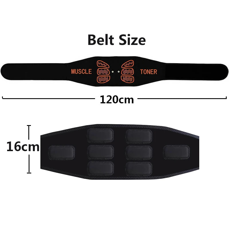 Abdominal Muscle Stimulator Weight Belts Ab Toning Belt Muscle Toner Back Waist Home Fitness Slimming Massager USB Recharge