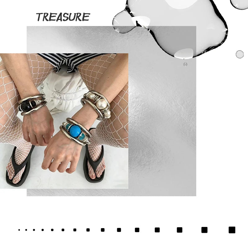 Vintage Multi - Layer Beaded Bracelets for Women Men, Fashion Jewelry Accessories, Retro bracelets femme