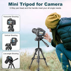 Mini Tripod for Camera, 25inch Aluminum Tabletop Camera Tripod, Portable Travel Tripod , for Cameras, Projectors, Spotting Scope
