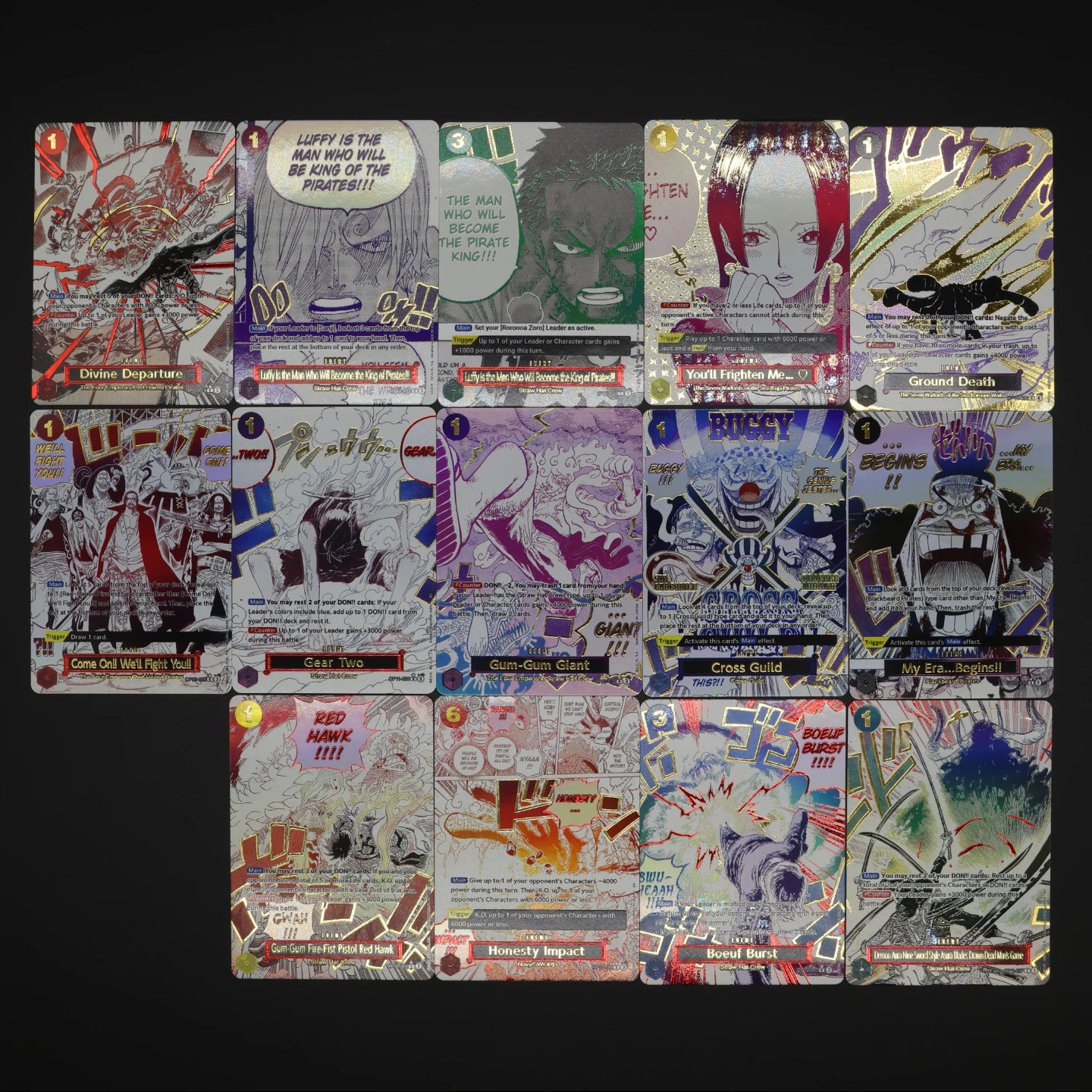 One Piece TCG OPCG English Manga Event Card Set Gear 2 DDM GGG Ground Death Frighten Me OP09 OP10 OP11 OP12 OP14 Gold Stamping Ürün ana görseli