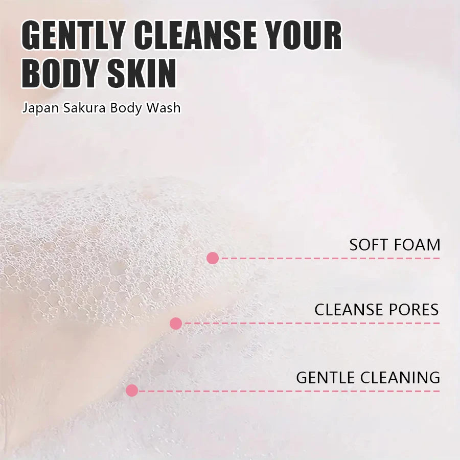 Sakura Shower Gel Long Moisturizing Smooth Long Lasting Fragrance Gentle Foam Body Cleansing Bath Product 200ml