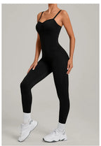 Women's Yoga Jumpsuits Sports Fitness One-piece Beauty Back Strap Pocket Hip-lifting Slim Fit Running Workout Training Bodysuits