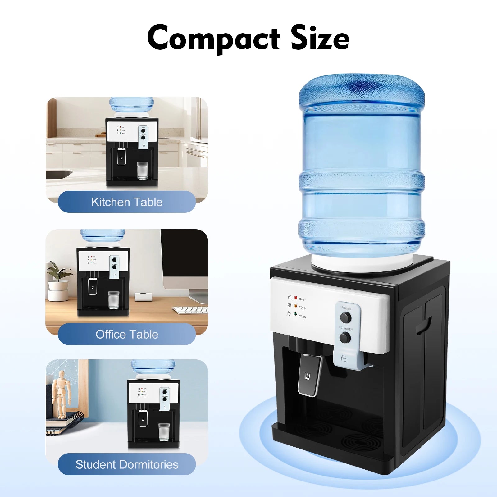 500W Electric Hot and Cold Water Cooler Dispenser 220V Countertop Water Cooler Dispenser 4.5-18.9L Water Dispensers Cooler Water Ürün ana görseli