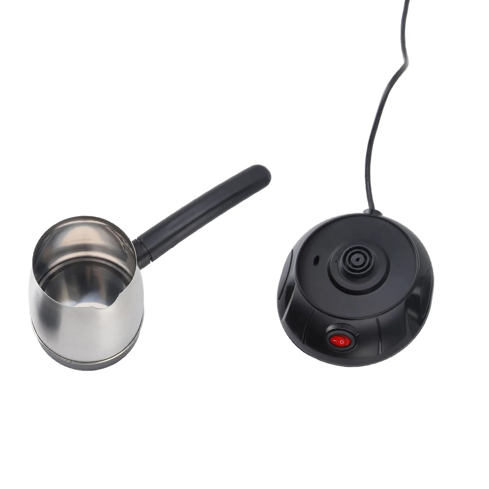 500ml Stainless Steel Electric Turkish Coffee Maker Pot with Long Removable Handle for Tea And Milk
