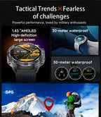 GPS Sports Smartwatch Men Women Swim Waterproof Fitness Tracker 2GB Memory Offline Maps  SpO2 Rugged Outdoor Smartwatch for Men