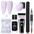 LILYCUTE 15ml Extension Gel Nail Polish Set Quick Nail Prolong With Extend Mold Nail Tips Acrylic Solution Manicure Tools Kit
