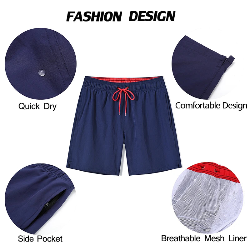 Escatch 2026 Summer Man Swimwear Solid Fashion Quick Dry Drawstring Elastic Waist Surfing Zipper Pocket Gym Beach Pants Shorts