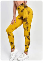 Women's Tie Dye Nine Tenths Leggings High Waist Yoga Pants Soft Stretchy Workout Running Pants Breathable Comfortable