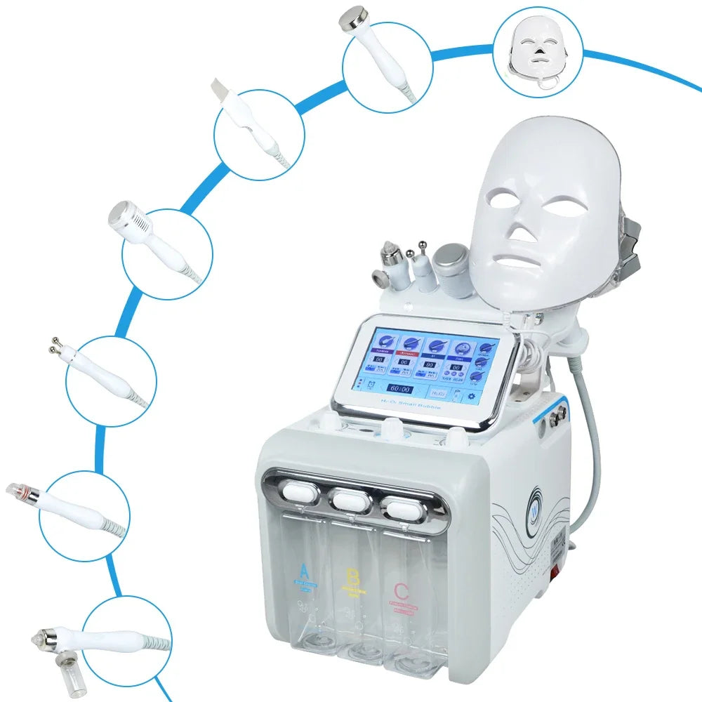 7 In 1 Water Oxygen Small Bubble Machine professional Hydra Water Dermabrasion Beauty Instrument Facial Spa Skin Care Skin Clean