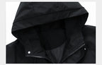 Windbreakers Men Hooded Jacket Zipper Coat Cargo Waterproof Black Bomber Camping Loose Thin Softshell Hooded Hiking Jacket