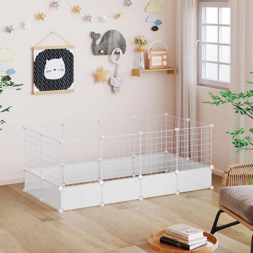 EUGAD DIY Pet Fences Foldable Cat Dog Cage Security Guard Puppy Kennel House Exercise Training Kitten Home for Rabbits Guinea Pig