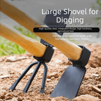 Robust Hardwood Handle Small Hand Hoe High-Strength Metal Head Lightweight Design Multi-functional Garden Tool