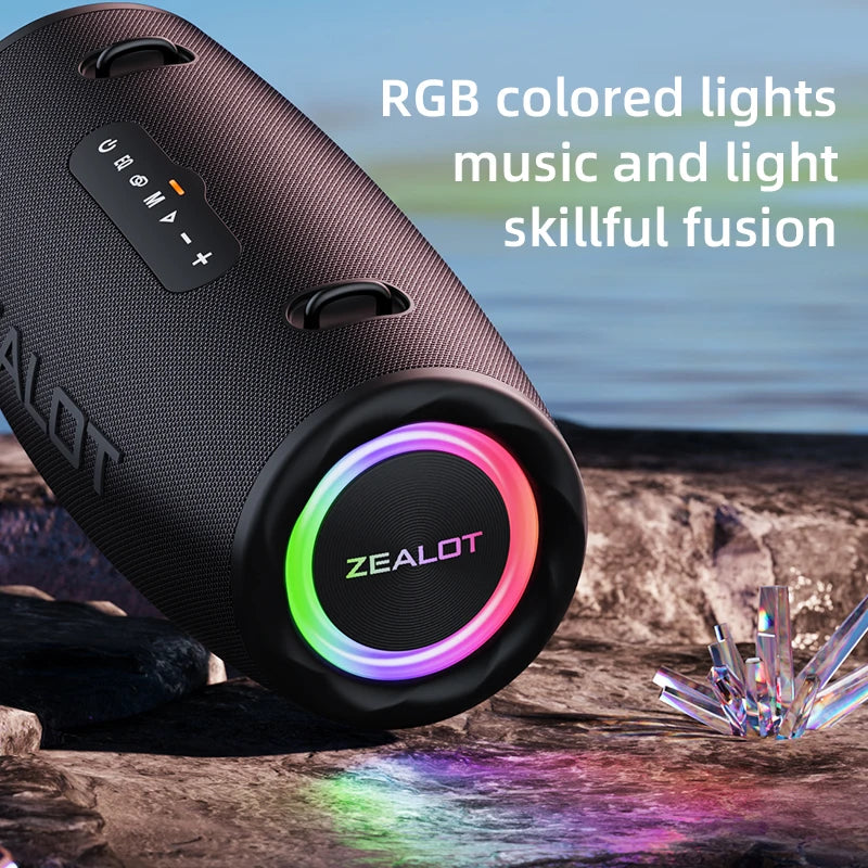ZEALOT-S87 Outdoor Portable Wireless Bluetooth Speaker 80W High Volume Subwoofer Sound  Performace IPX6 Waterproof camping