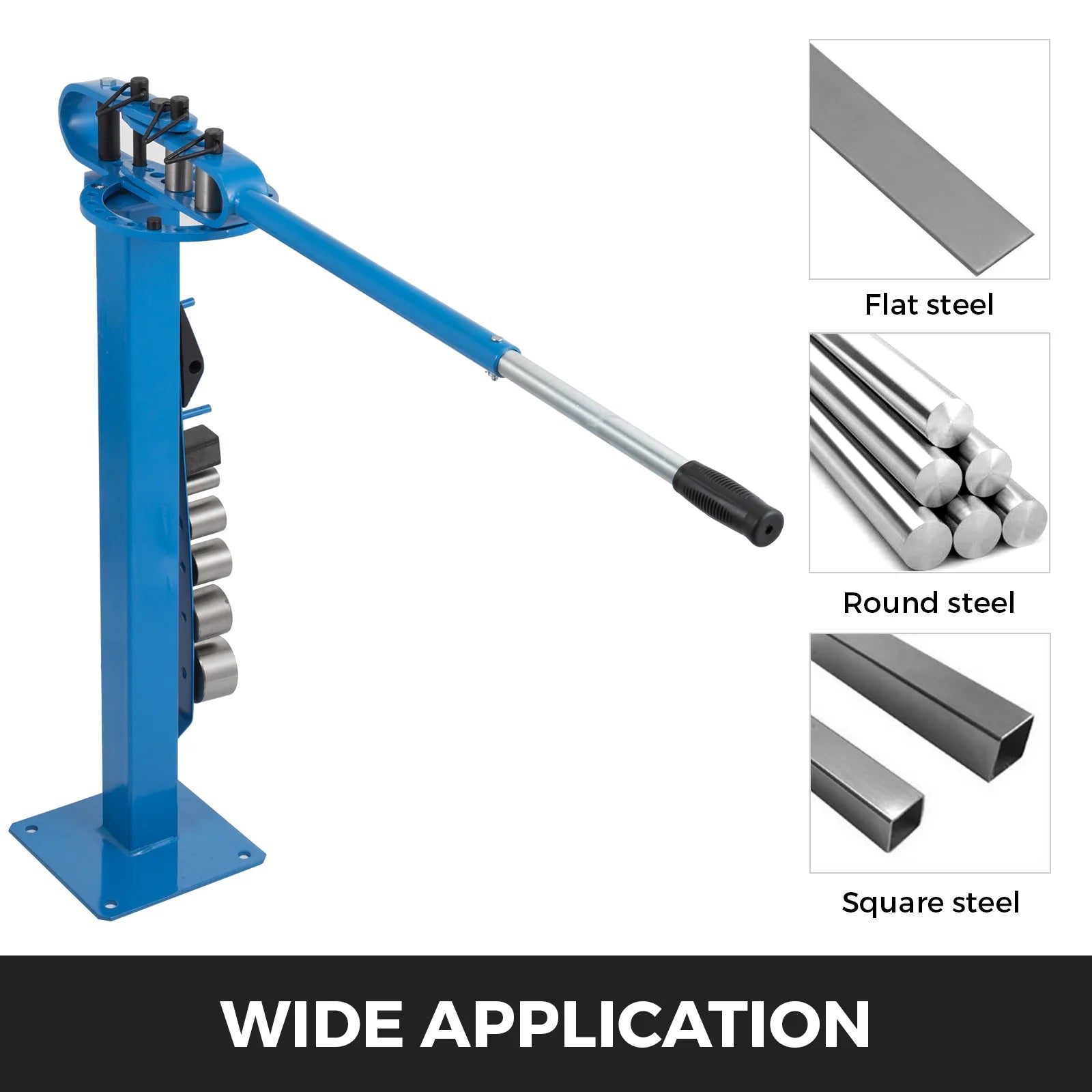 SucceBuy YP-38 Floor Mounted  Bender with 7 Dies Mutifunctional 44in Telescopic Rubber Handle Copper Steel Tube Bending Tool