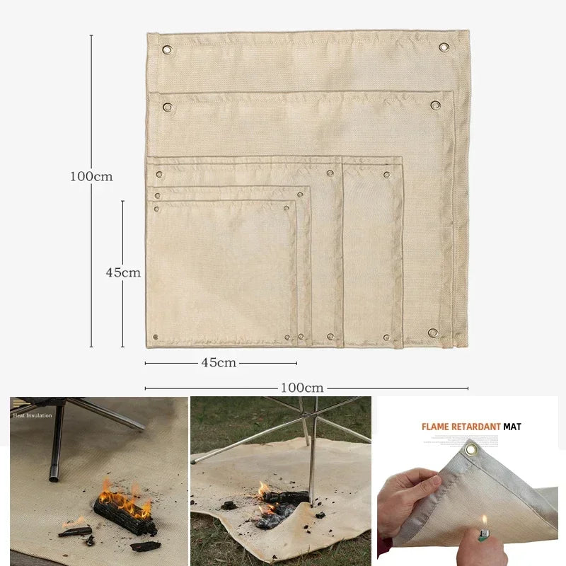 New Outdoor Camping Fireproof Cloth Picnic Barbecue Insulation Mat Flame Retardant High Temperature Fire Blanket Fiberglass Mat Ürün ana görseli