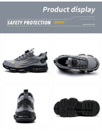 Men's Safety Shoes Protection And Elastic Safety Boots Fashionable Casual Shoes Breathable Odor Protection Men's Work Shoes