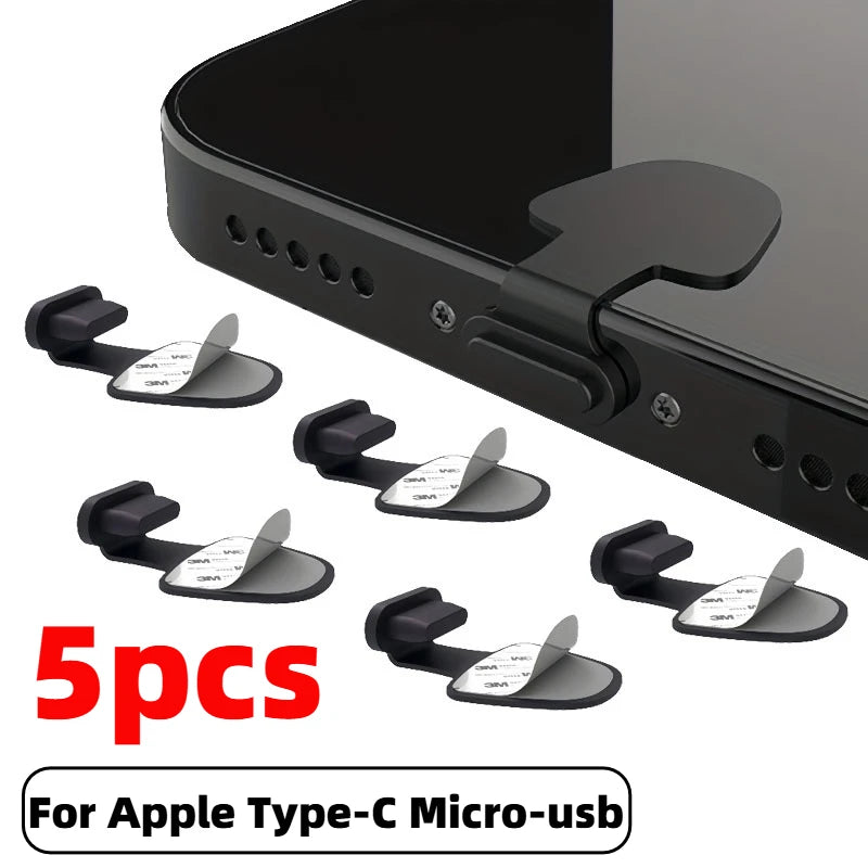 5PCS Charging Port Dust Plug for IPhone USB Type-C Silicone Dustplugs Cover Ürün ana görseli