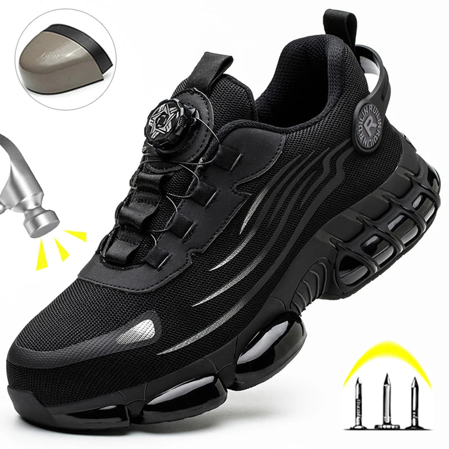 Indestructible Steel Toe Protective Safety Shoes Slip Resistant Abrasion Resistant Work Shoes Men Tough Comfortable Sneaker ﻿ Main image