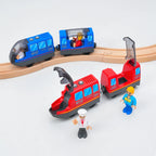 Wooden Railway Train Locomotive Magnetic Electric Car Train Toys Fit Biro Wooden Diecast Slot Train Track Railway Christmas Gift