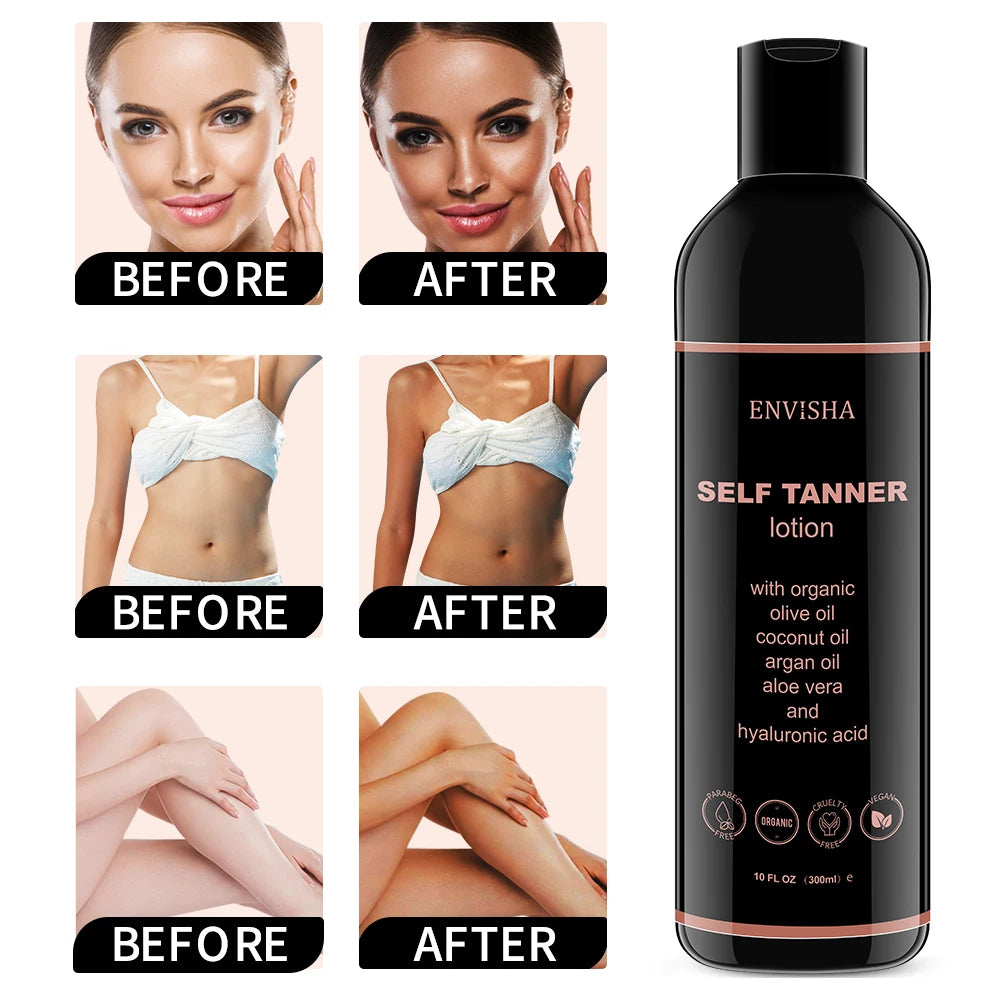 ENVISHA Makeup Foundation Body Skin Care Self Tanning Lotion Fast Face Tan Cream Moisturizing Bronzer Nourishing Facial Lotion Ürün ana görseli