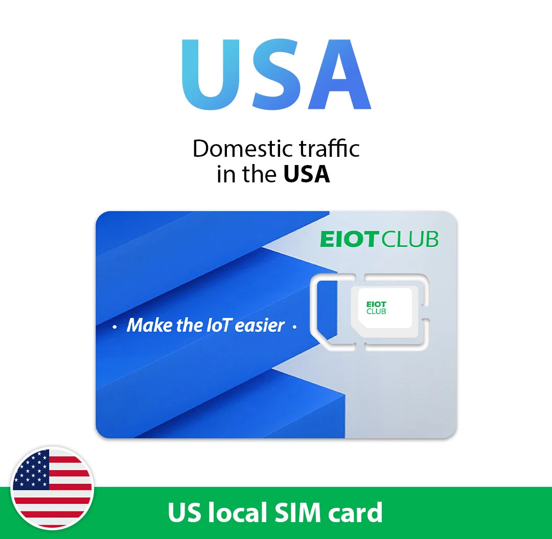EIOTCLUB USA Prepaid SIM Card 1GB AT&T, T-Mobile, High Speed Network, Data-Only SIM for Phone Security Camera Router Hotspot Ürün ana görseli