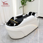 Salon Head Spa Synthetic Leather Head Therapy Beds Automatic Massage Shampoo Bed Comfortable Ergonomic Design High Density Spong