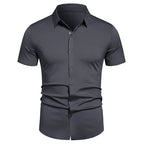 Men's Stretch Shirt Wrinkle Free Dress Shirts Regular Fit Short Sleeve Stretch Business Casual Button Down Shirts