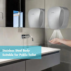 AIKE Air Tank Heavy Duty Automatic Hand Dryer HEPA Filter UL Approved 1450W Brushed Stainless Steel Finish Hand Drying Machine