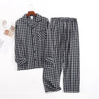 Men's Home Suits Long-sleeved Trousers Suits for Autumn and Winter Pijamas for Men Flannel Plaid Design Pajamas for Men